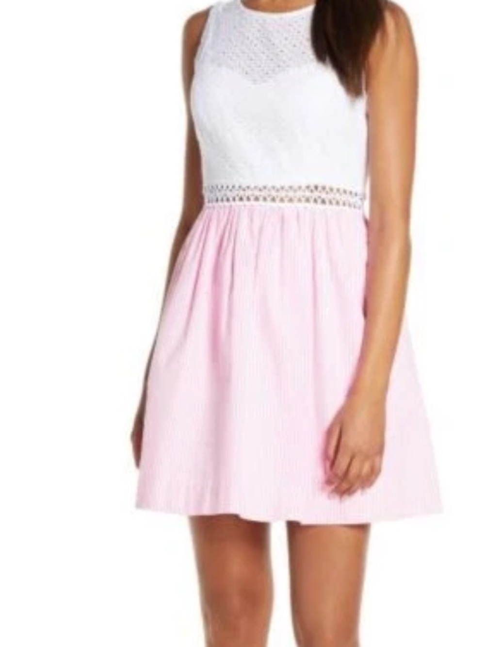 Lilly Pulitzer Alivia Dress  Havana Pink Yard Dye Seersucker Size 10